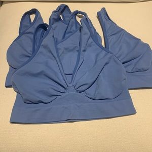 3 Blue bralettes - Shear Shapewear